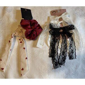 NORDSTROM 6 PC Hair Accessories Bundle Lot Bows Scrunchies Barretts NEW